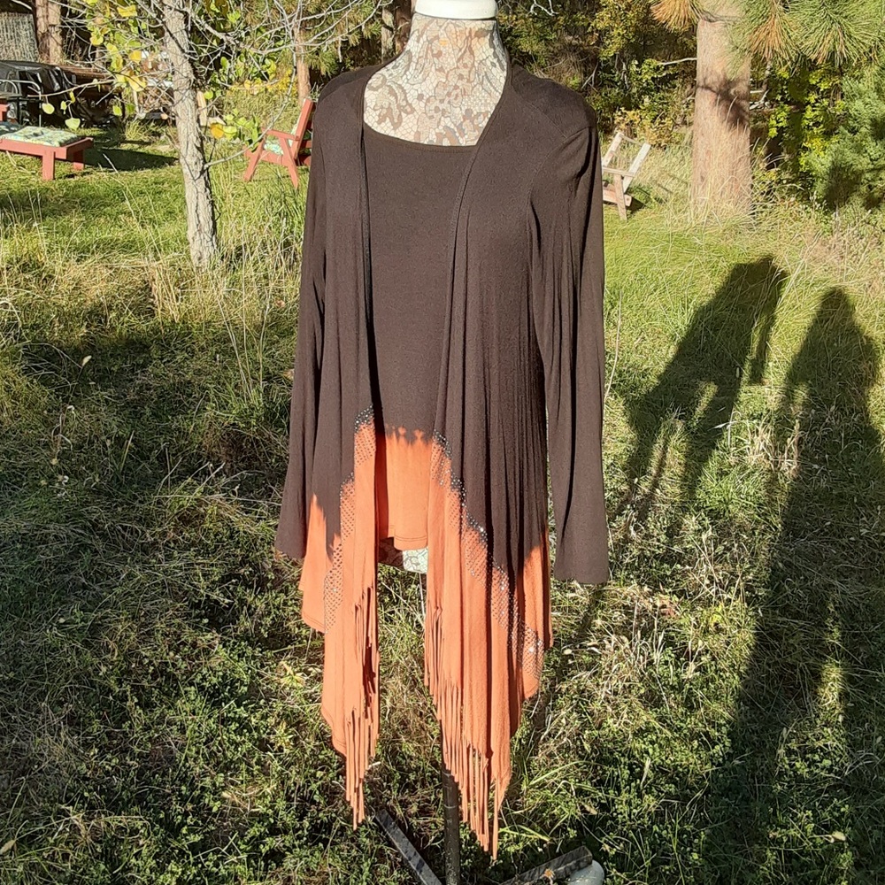 Western Cardigan and Tank Top Set. Size XL